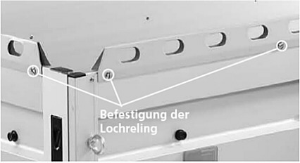Detail-Ansicht Befestigung der Lochreling